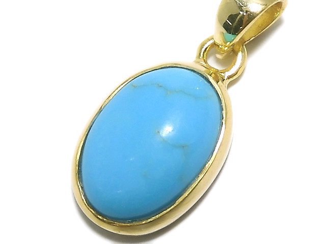 [Video][One of a kind] Kingman Turquoise AAA Pendant 18KGP NO.34