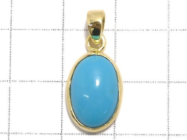 [Video][One of a kind] Kingman Turquoise AAA Pendant 18KGP NO.37