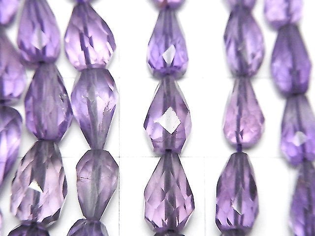 [Video]Amethyst AA++ Vertical Hole Faceted Drop [S-M size] 1 strand beads (aprx.9inch/23cm)