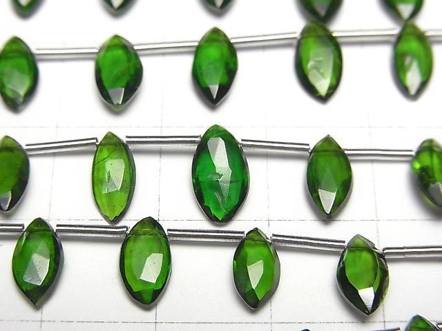 [Video] Chrome Diopside AA++ Marquise Faceted Briolette 1strand (13pcs)