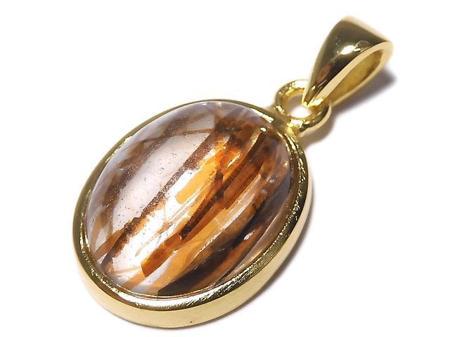 [Video][One of a kind] Copper Rutilated Quartz AAA Pendant 18KGP NO.129