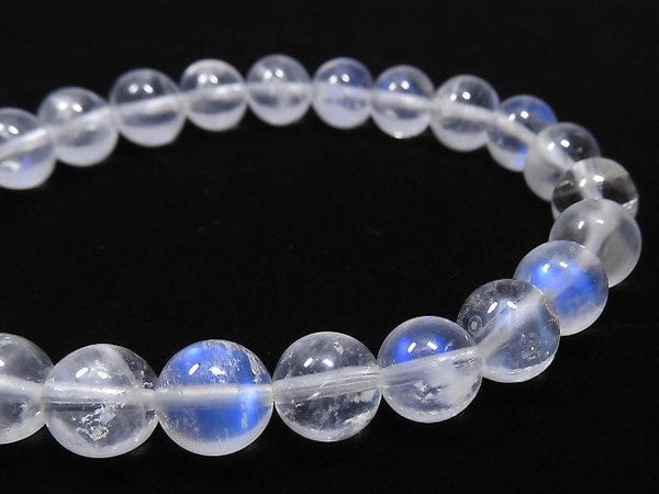 [Video][One of a kind] High Quality Royal Blue Moonstone AAA- Round 8mm Bracelet NO.28