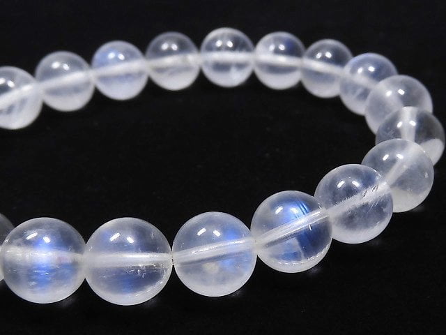 [Video][One of a kind] High Quality Royal Blue Moonstone AAA- Round 9mm Bracelet NO.29