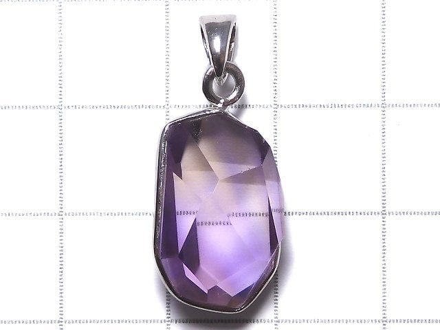 [Video][One of a kind] High Quality Ametrine AAA- Faceted Pendant Silver925 NO.243