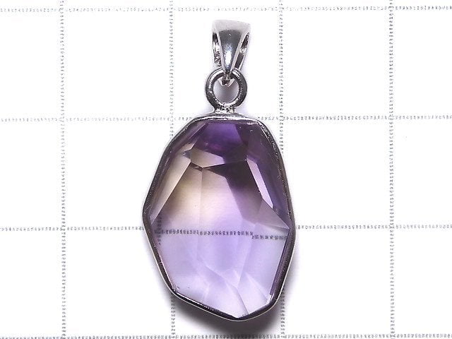 [Video][One of a kind] High Quality Ametrine AAA- Faceted Pendant Silver925 NO.244