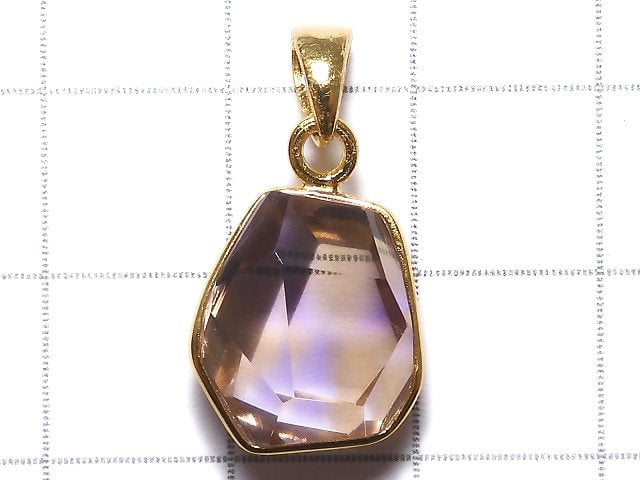 [Video][One of a kind] High Quality Ametrine AAA- Faceted Pendant 18KGP NO.246