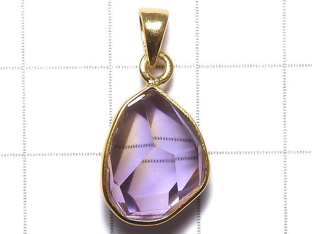 [Video][One of a kind] High Quality Ametrine AAA- Faceted Pendant 18KGP NO.249