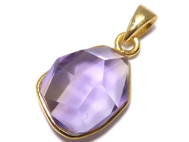 [Video][One of a kind] High Quality Ametrine AAA- Faceted Pendant 18KGP NO.250