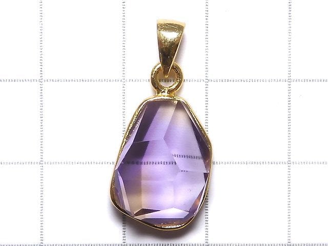 [Video][One of a kind] High Quality Ametrine AAA- Faceted Pendant 18KGP NO.250