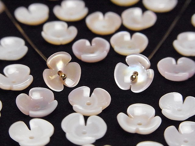 [Video] High Quality Pink Shell AAA 3D Flower 8mm Center Hole 2pcs