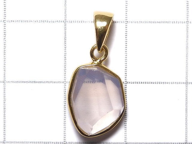 [Video][One of a kind] High Quality Scorolite AAA- Faceted Pendant 18KGP NO.132