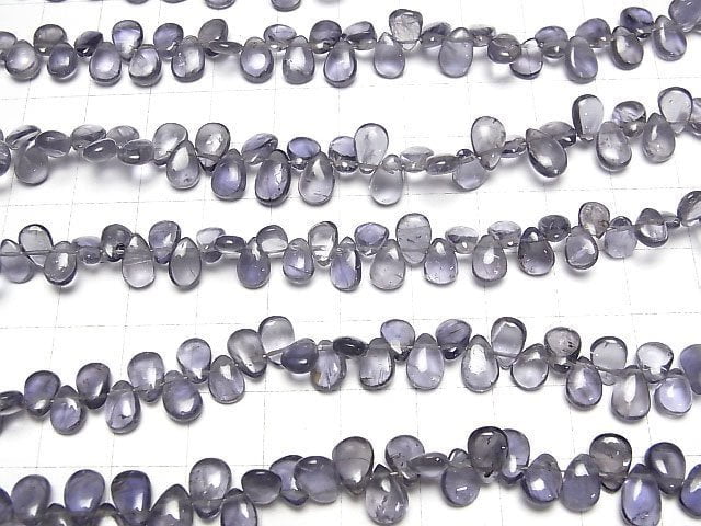 [Video]High Quality Iolite AA+ Pear shape (Smooth) 1strand beads (aprx.6inch/14cm)