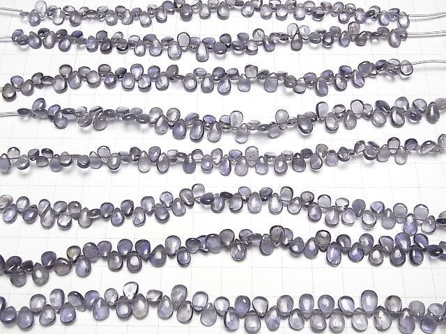 [Video]High Quality Iolite AA+ Pear shape (Smooth) 1strand beads (aprx.6inch/14cm)