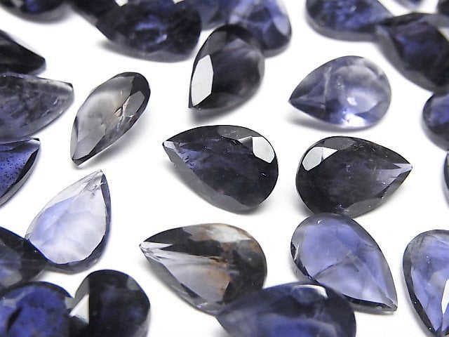 [Video]High Quality Iolite AAA- Loose stone Pear shape Faceted 12x8mm 1pc