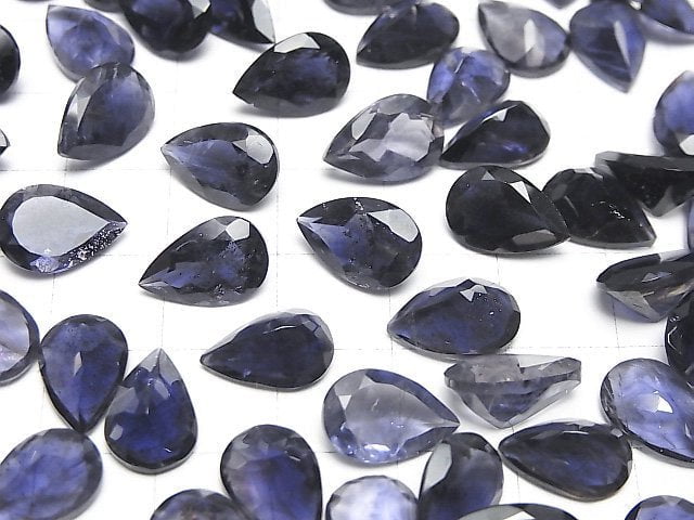 [Video]High Quality Iolite AAA- Loose stone Pear shape Faceted 12x8mm 1pc