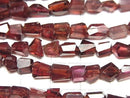 [Video]High Quality Mozambique Garnet AA++ Faceted Nugget half or 1strand beads (aprx.7inch/18cm)