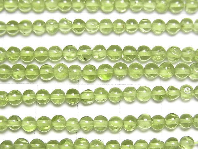 [Video]High Quality Peridot AAA- Semi Round 4mm 1strand beads (aprx.14inch/34cm)