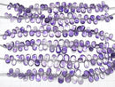 [Video]High Quality Bi-color Amethyst AA++ Pear shape (Smooth) 1strand beads (aprx.4inch/10cm)