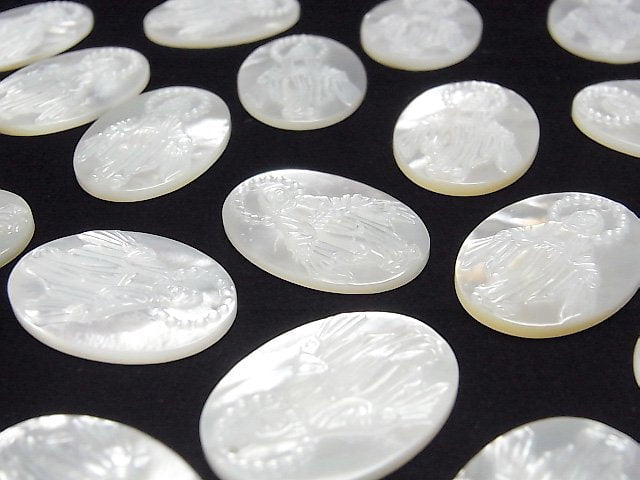 [Video] High Quality White Shell AAA Virgin Mary Carved Oval 25x18mm 1pc