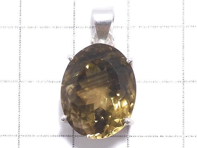 [Video][One of a kind] Lemon x Smoky Quartz AAA- Pendant Silver925 NO.6