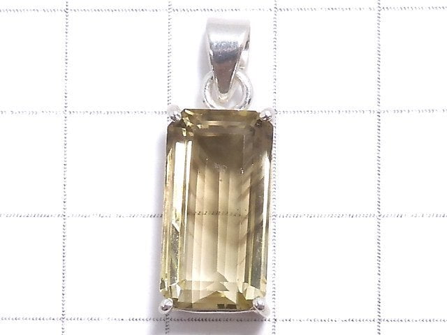 [Video][One of a kind] Lemon x Smoky Quartz AAA- Pendant Silver925 NO.9