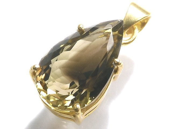 [Video][One of a kind] Lemon x Smoky Quartz AAA- Pendant 18KGP NO.14