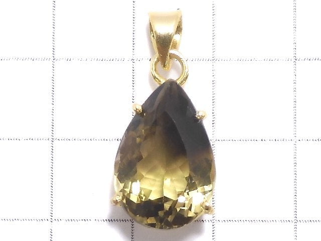 [Video][One of a kind] Lemon x Smoky Quartz AAA- Pendant 18KGP NO.16