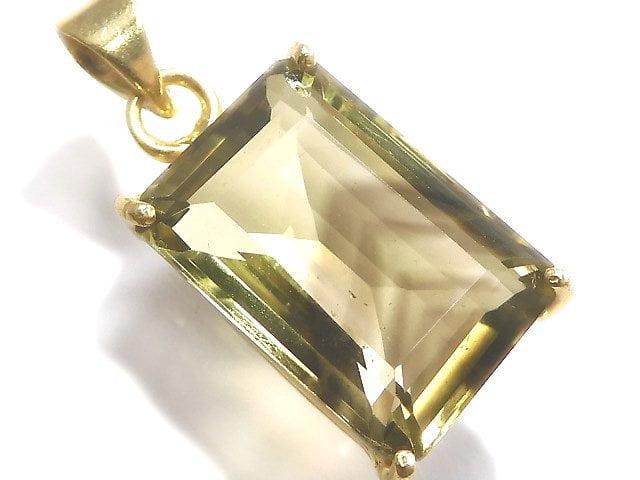 [Video][One of a kind] Lemon x Smoky Quartz AAA- Pendant 18KGP NO.19