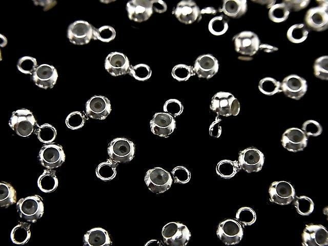 Silver 925 Ring with Slide Ball [3mm][4mm] Rhodium Plated 4pcs