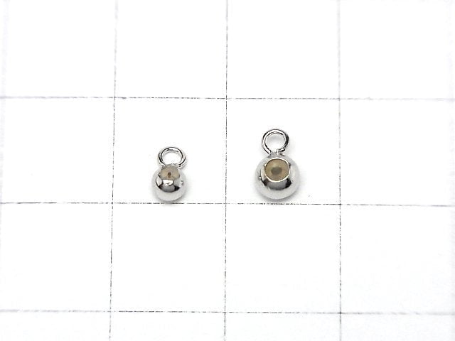 Silver925 Ring with Slide Ball [3mm][4mm] Rhodium Plated 5pcs