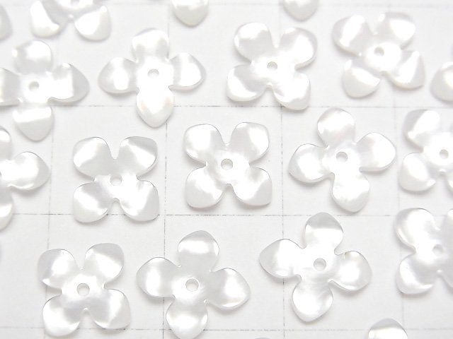 [Video] High Quality White Shell (Silver-lip Oyster) AAA Flower (4pcs Flowers) 10mm Center Hole 4pcs
