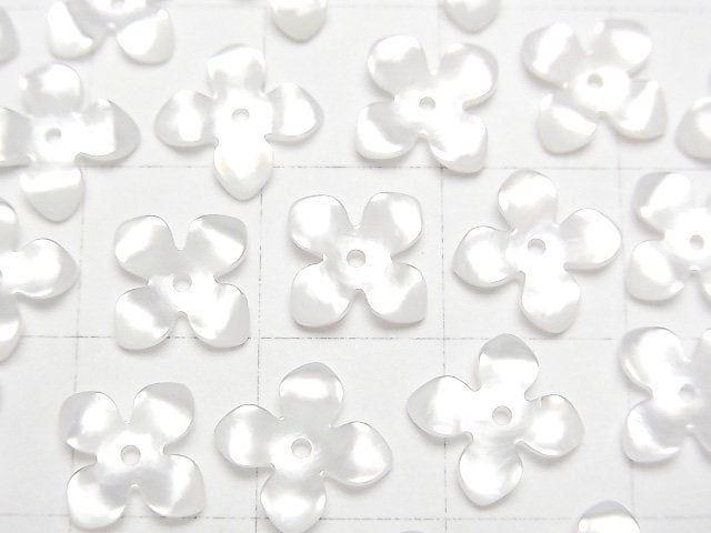 [Video] High Quality White Shell (Silver-lip Oyster) AAA Flower (4pcs Flowers) 10mm Center Hole 4pcs