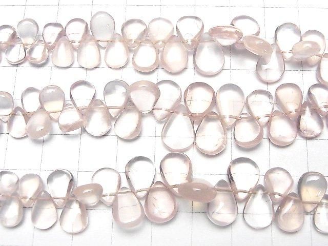 [Video]High Quality Rose Quartz AAA- Pear shape (Smooth) half or 1strand beads (aprx.7inch/17cm)