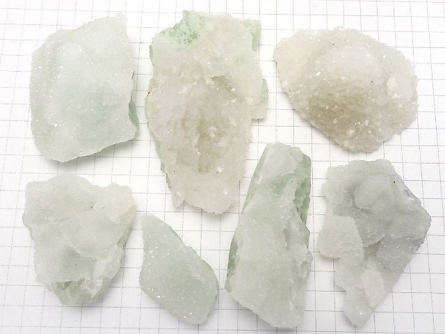 [Video][One of a kind] Fluorite x Quartz Cluster 7pcs Set NO.10