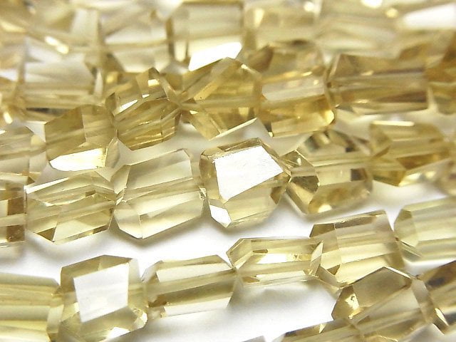 [Video]High Quality Natutal Champagne Color Quartz AAA Faceted Nugget half or 1strand beads (aprx.7inch/18cm)