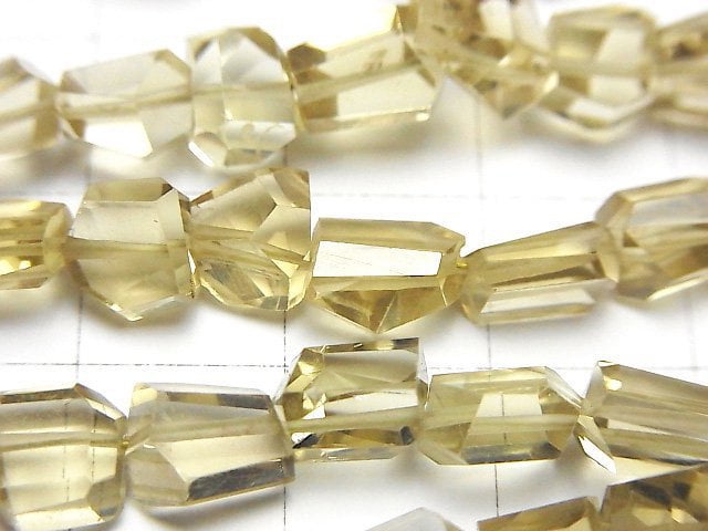 [Video]High Quality Natutal Champagne Color Quartz AAA Faceted Nugget half or 1strand beads (aprx.7inch/18cm)