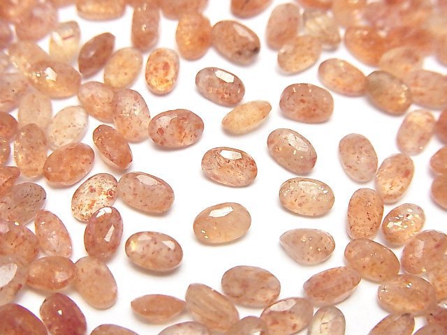 [Video]High Quality Sunstone AAA- Loose stone Oval Faceted 5x3mm 10pcs