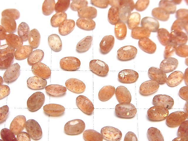 [Video]High Quality Sunstone AAA- Loose stone Oval Faceted 5x3mm 10pcs