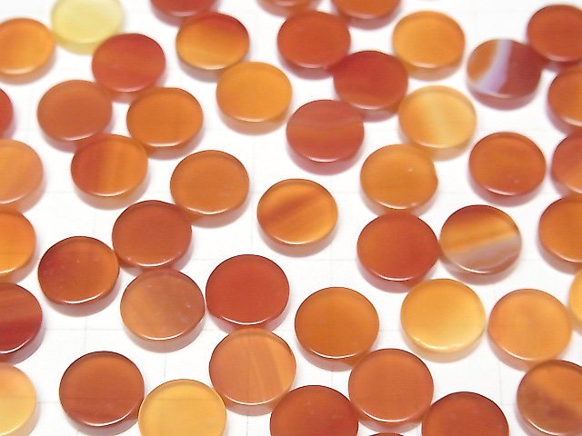 [Video] Carnelian Undrilled Flat Coin 10x10mm 5pcs