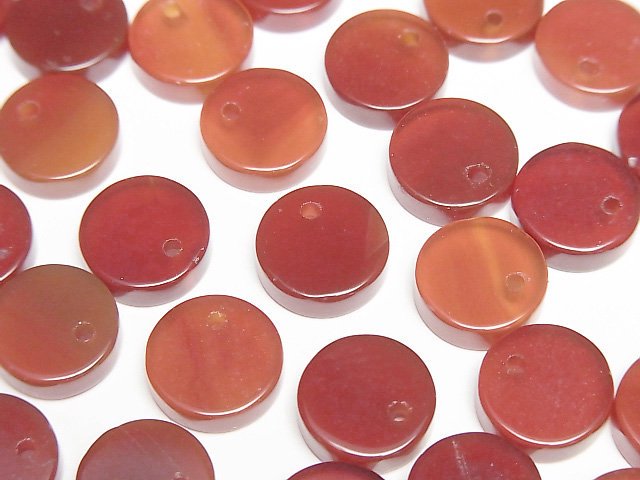 [Video] Red Agate Flat Coin 10x10mm 5pcs