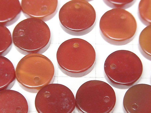 [Video] Red Agate Flat Coin 10x10mm 5pcs