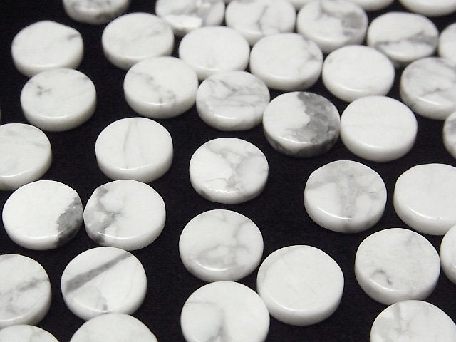 [Video] Howlite Magnesite Undrilled Flat Coin 10x10mm 5pcs