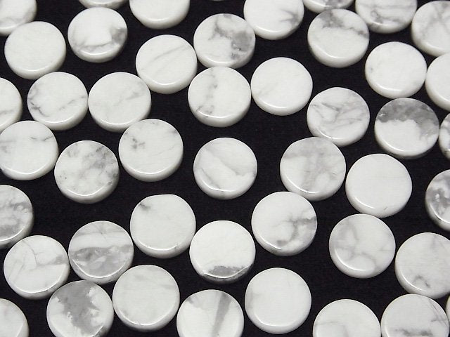 [Video] Howlite Magnesite Undrilled Flat Coin 10x10mm 5pcs