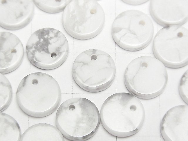 [Video] Howlite Magnesite Flat Coin 10x10mm 5pcs