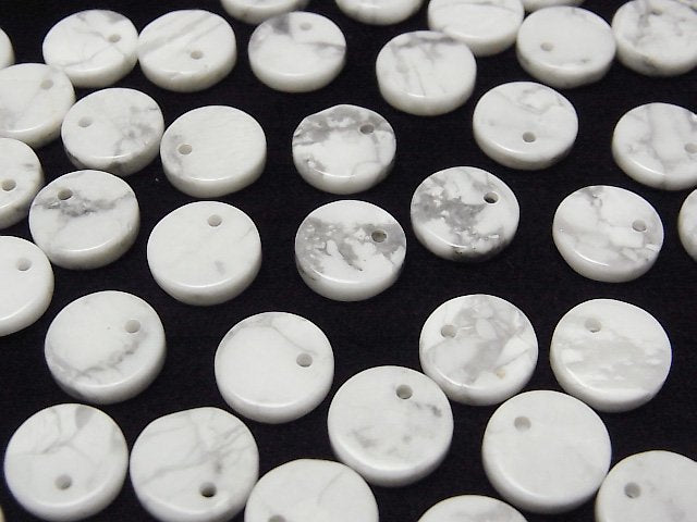 [Video] Howlite Magnesite Flat Coin 10x10mm 5pcs