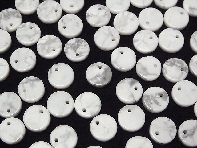 [Video] Howlite Magnesite Flat Coin 10x10mm 5pcs