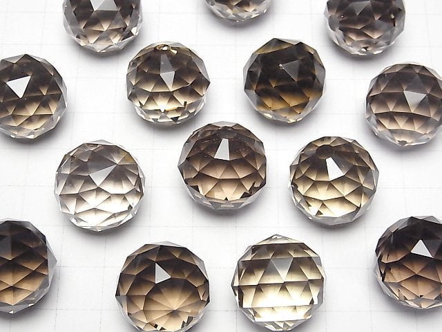 [Video]Smoky Quartz AAA Triangle Faceted Round 20mm 1pc