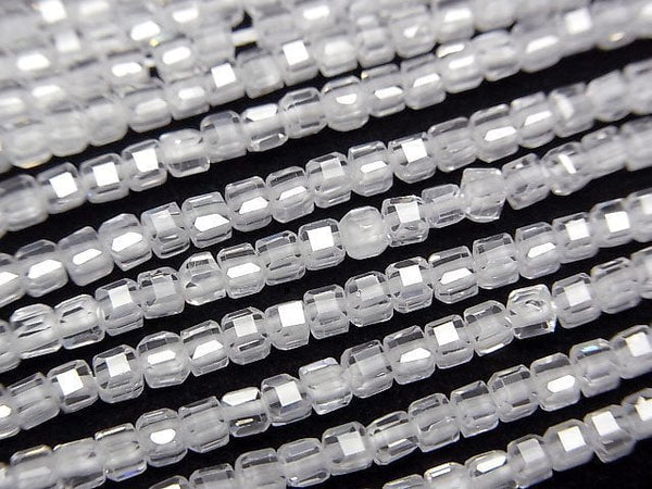 [Video]High Quality! Cubic Zirconia AAA Cube Shape 2x2x2mm [White] 1strand beads (aprx.15inch/36cm)