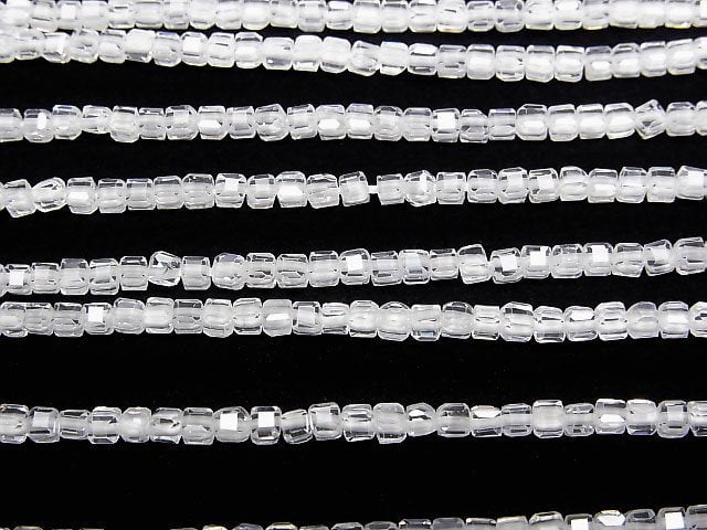 [Video]High Quality! Cubic Zirconia AAA Cube Shape 2x2x2mm [White] 1strand beads (aprx.15inch/36cm)