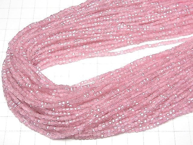 [Video]High Quality! Cubic Zirconia AAA Cube Shape 2x2x2mm [Pink] 1strand beads (aprx.15inch/36cm)